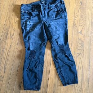 Torrid Black Distressed Skinny Jeans Size 18 Short